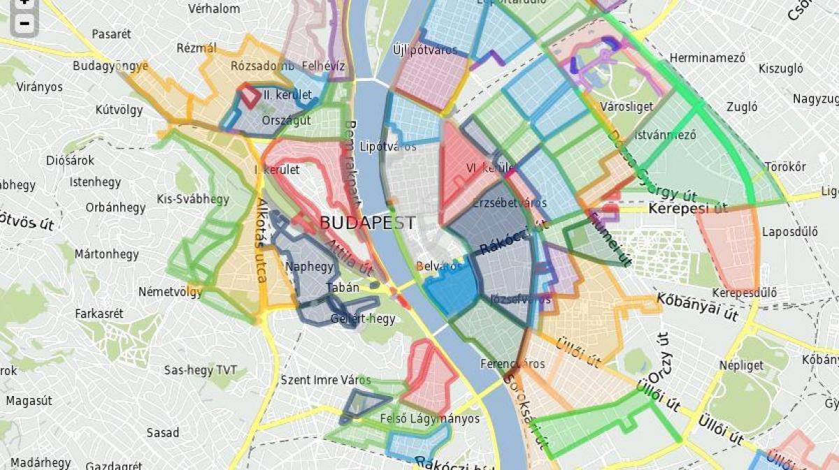 مناطق وقوف السيارات بودابست خريطة