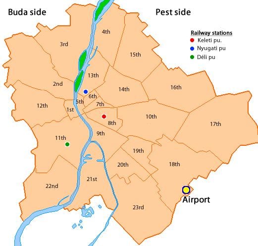 بودابست 8th district خريطة