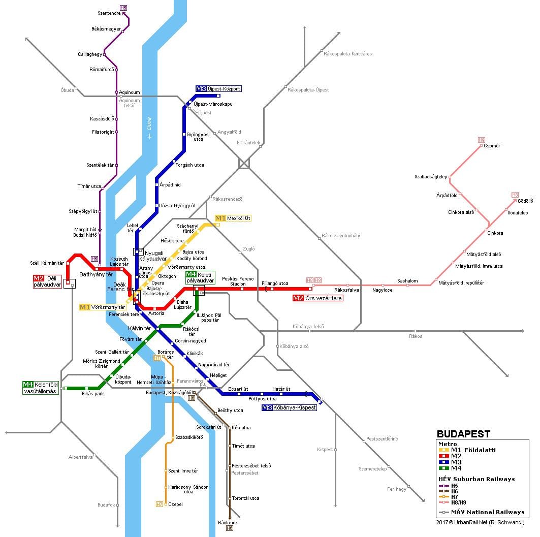 خريطة بودابست hev