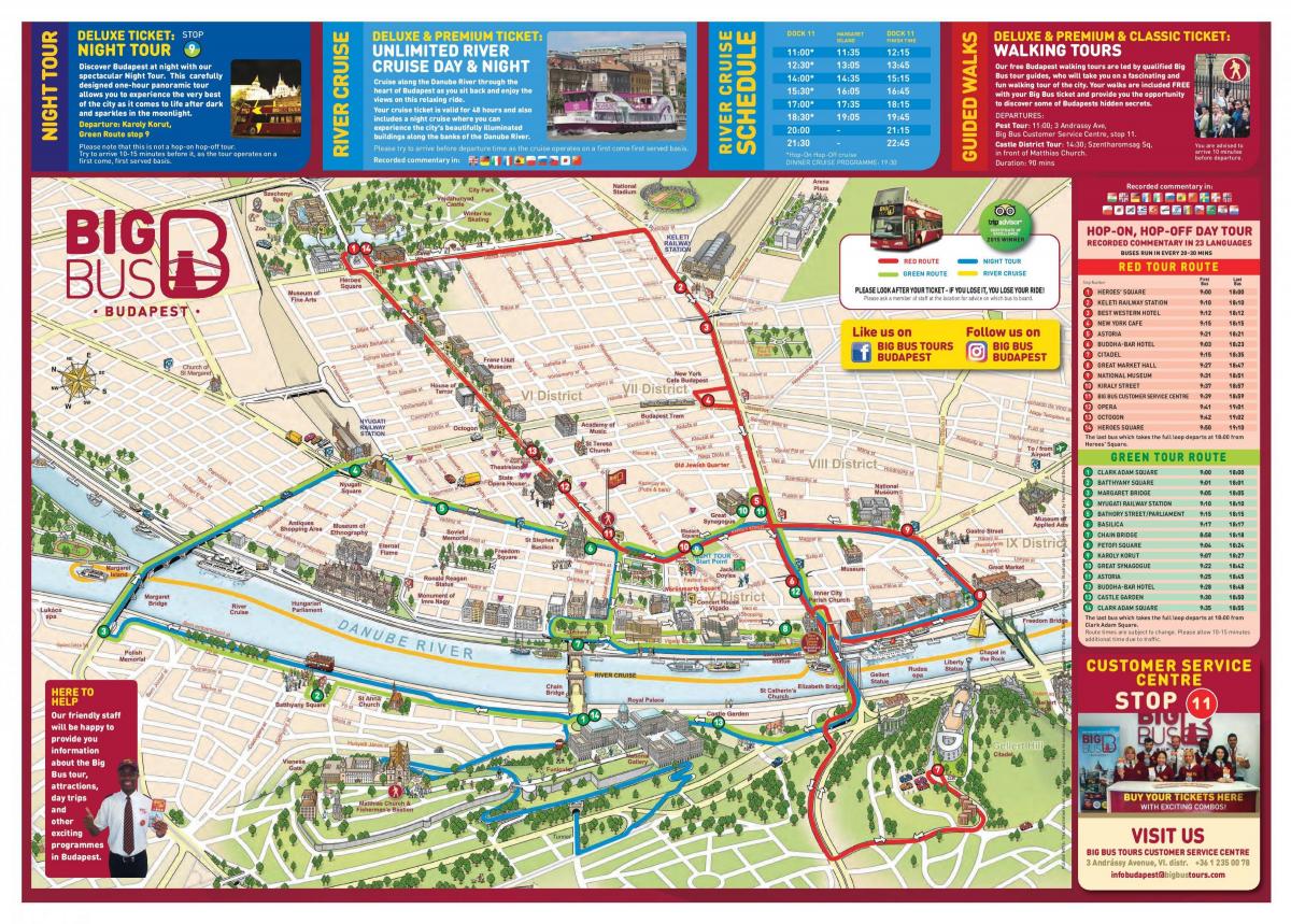بودابست الكبير جولة حافلة خريطة