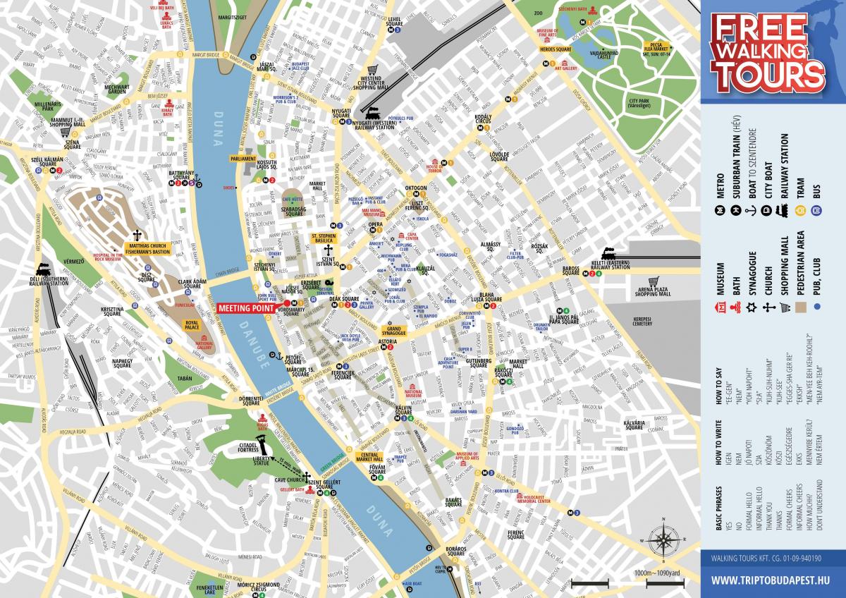جولة سيرا على الأقدام من بودابست خريطة