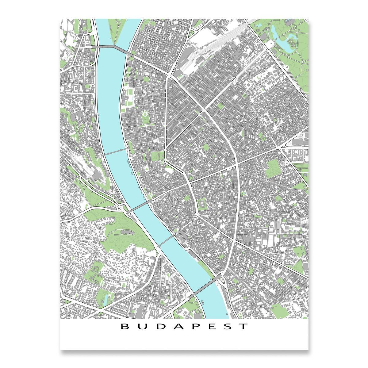 خريطة بودابست طباعة الخريطة