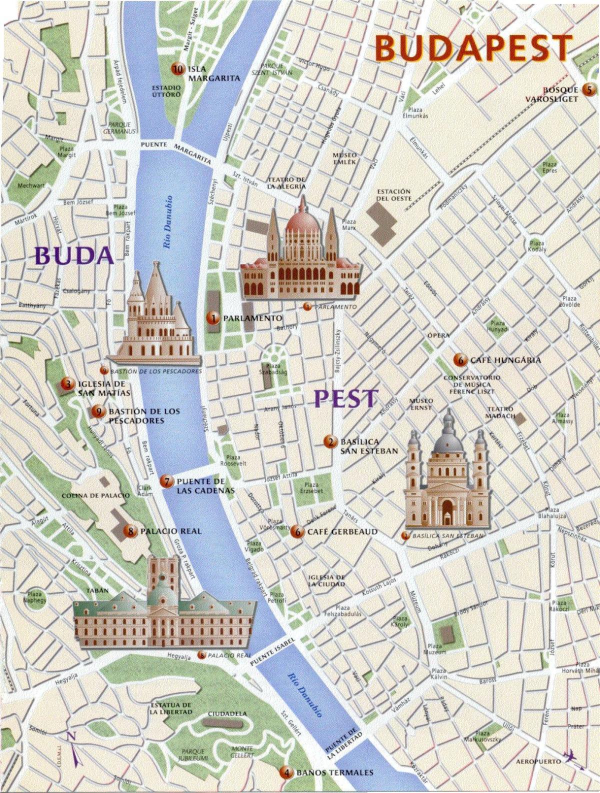 بودابست معالم خريطة