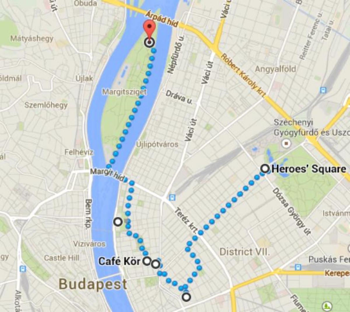 خريطة ساحة الأبطال في بودابست