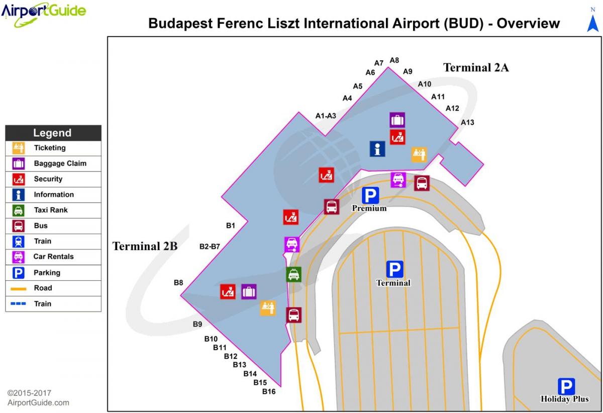 بودابست خريطة المطار