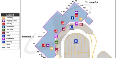 مطار بودابست خريطة محطة 2a