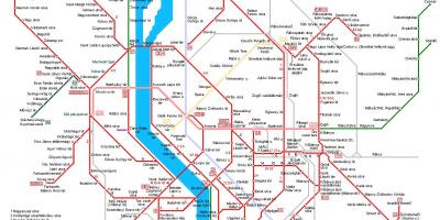 خطوط الترام بودابست خريطة